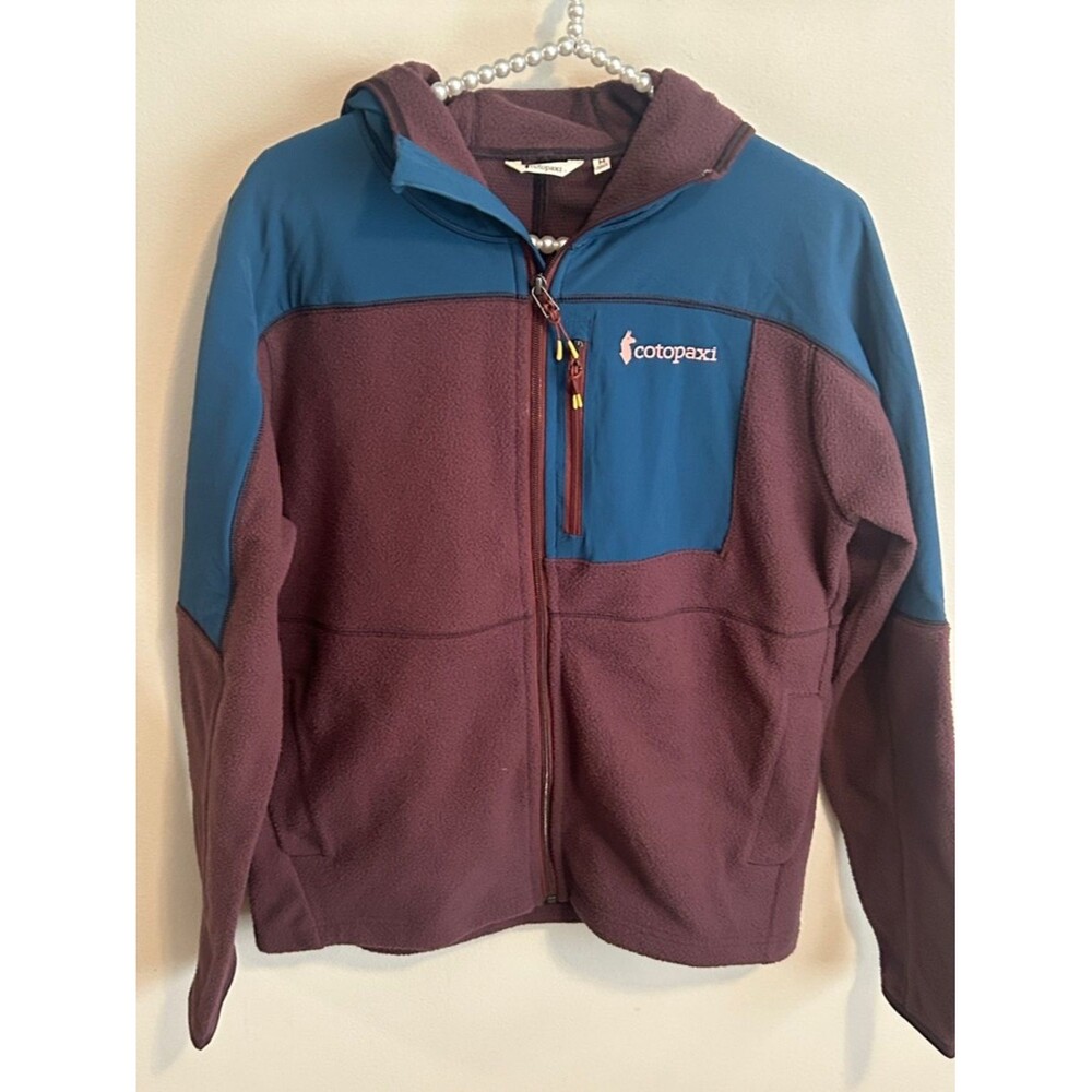 Cotopaxi Abrazo Hooded Full-Zip Fleece Womens Jacket Blue/Wine Medium